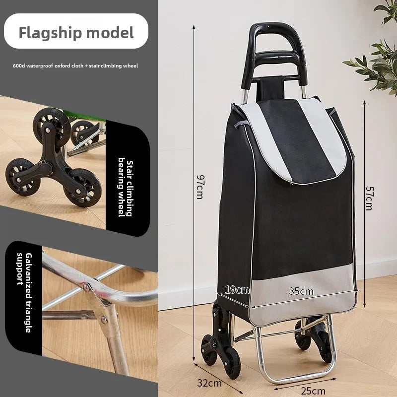 Folding Stair Climbing Grocery Cart
