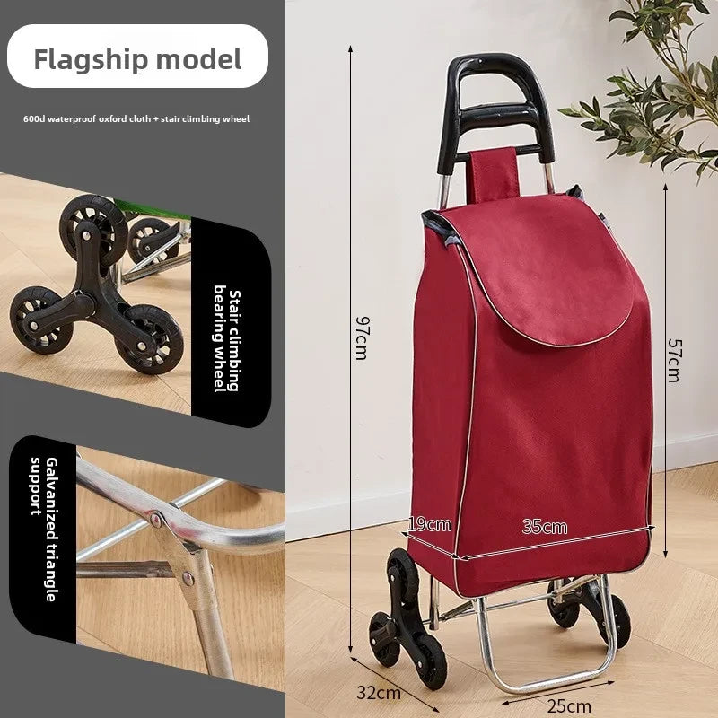 Folding Stair Climbing Grocery Cart