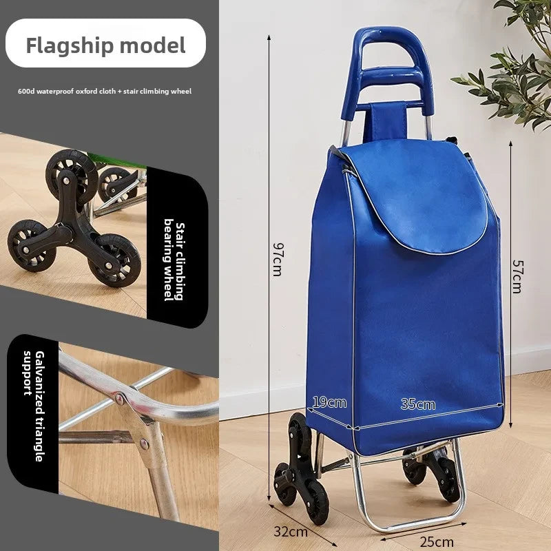 Folding Stair Climbing Grocery Cart