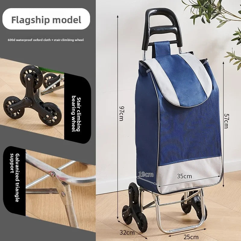 Folding Stair Climbing Grocery Cart