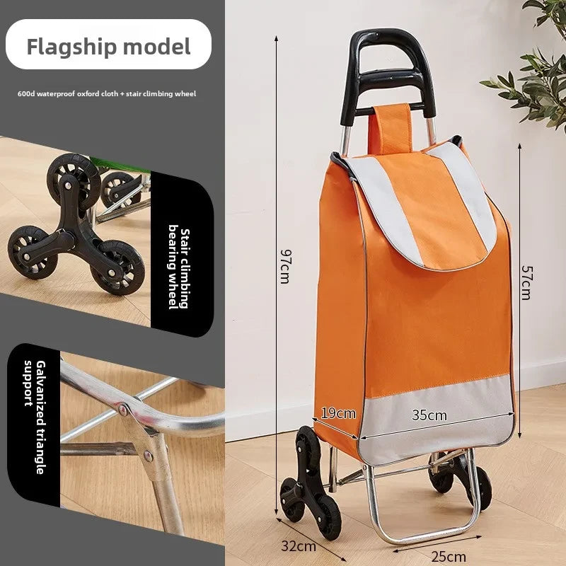Folding Stair Climbing Grocery Cart