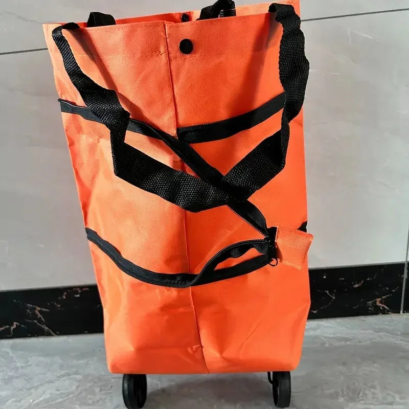 Foldable Portable Shopping Cart with Wheels Lightweight Backpack Hand Cart for Home Outdoor