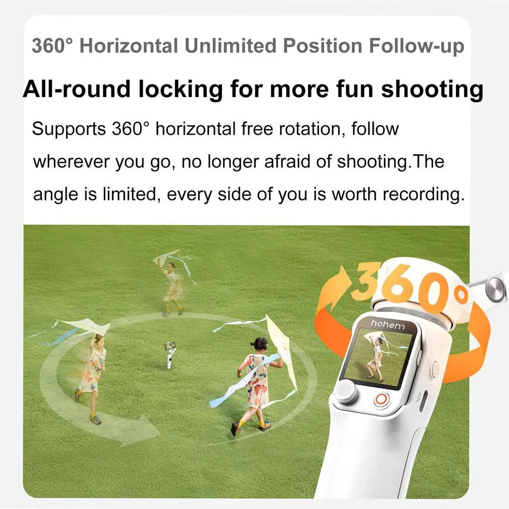 Hohem Isteady V3 Ultra Smartphone Stabilizer AI Face Tracking 3-Axis Phone Gimbal Built-in Selfie Stick Portable IPhone15/Samsun