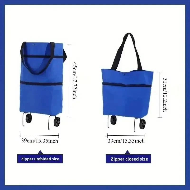 Foldable Portable Shopping Cart with Wheels Lightweight Backpack Hand Cart for Home Outdoor