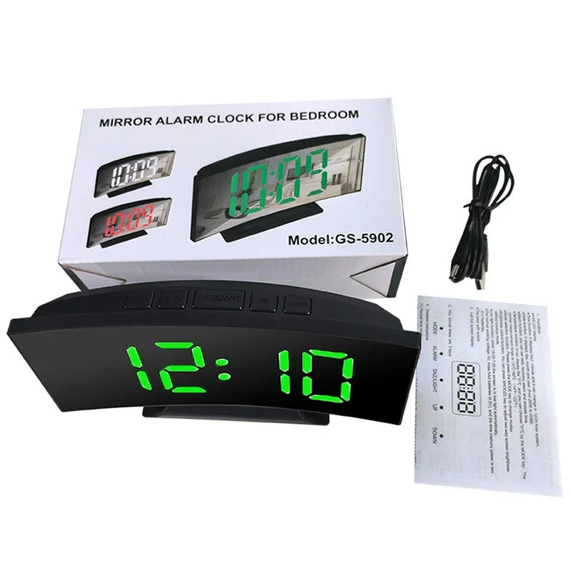 Latest Digital Clock LED Alarm Clock Bedroom Electronic Desktop Clock With Temperature Display Adjustable Brightness 12/24 Hours