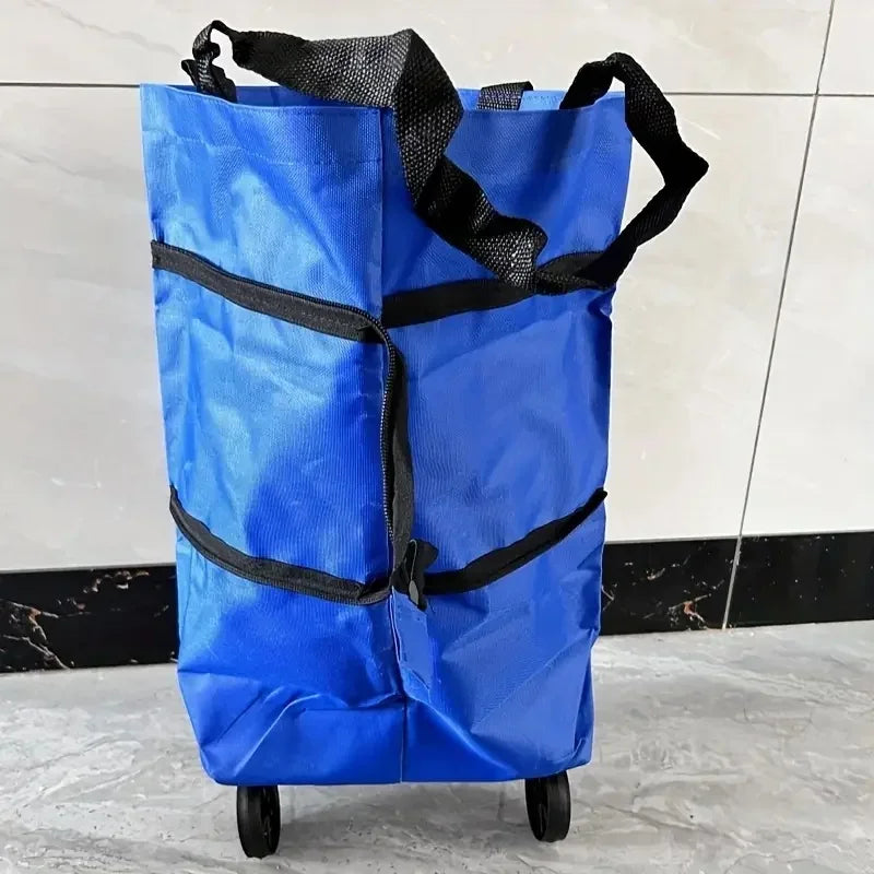 Foldable Portable Shopping Cart with Wheels Lightweight Backpack Hand Cart for Home Outdoor