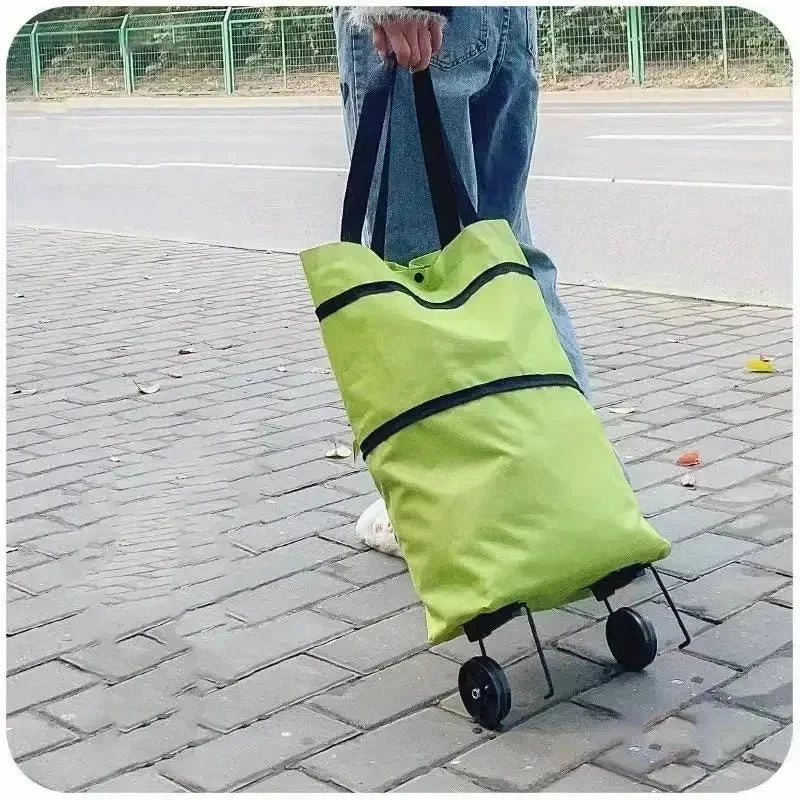 Foldable Portable Shopping Cart with Wheels Lightweight Backpack Hand Cart for Home Outdoor